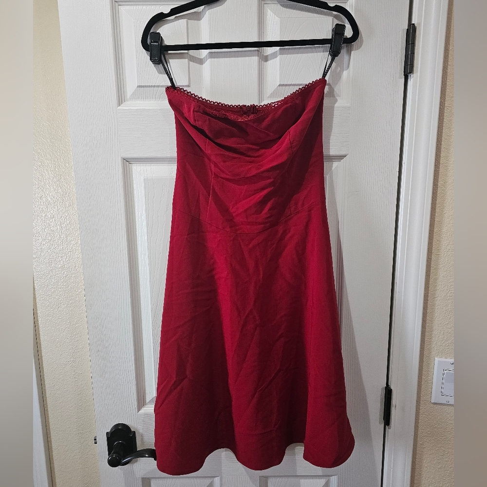 Charlotte Russe Strapless Red Dress VINTAGE Y2K